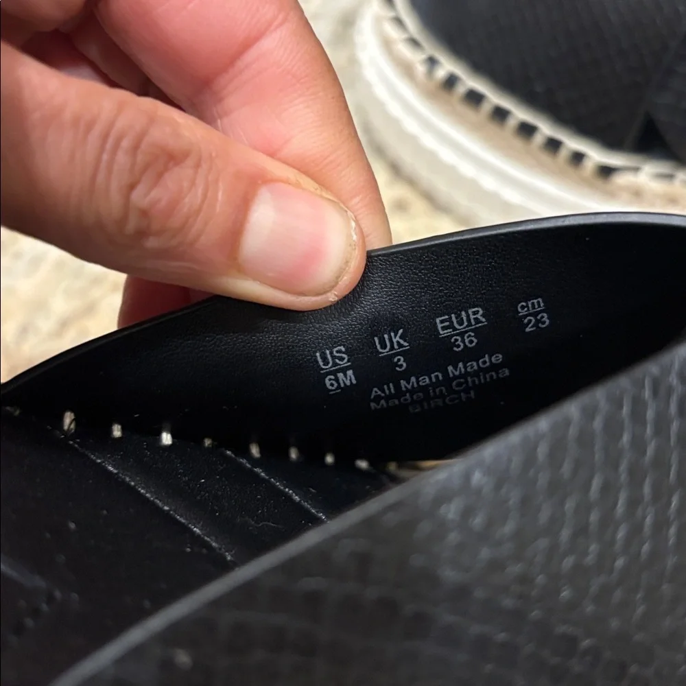 Franco Sarto Black Espadrille Slides. They are a woman's size 6